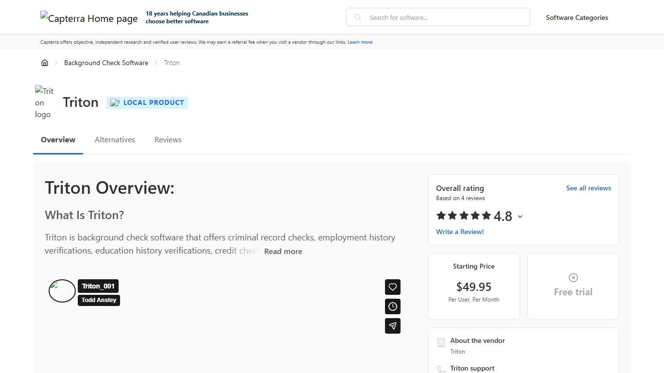 Triton Pricing, Reviews & Features - Capterra Canada 2026